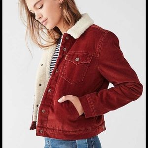 Red corduroy Levi’s jacket